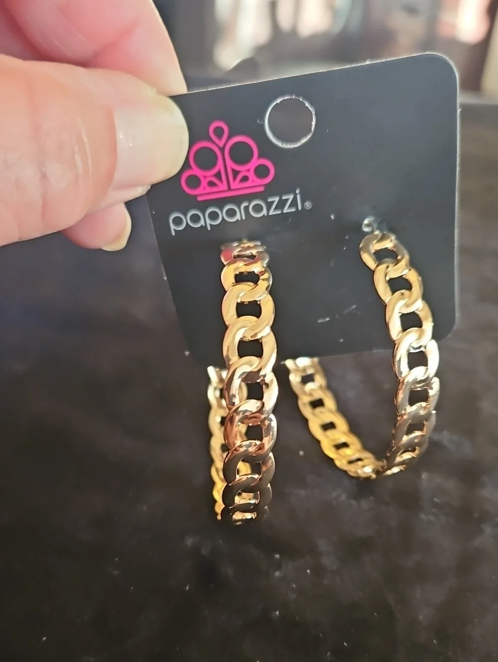 Paparazzi Gold Chain-Link Hoop Earrings - NWT